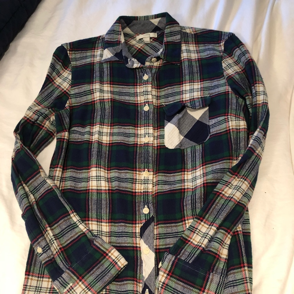 J crew soft cotton plaid shirt